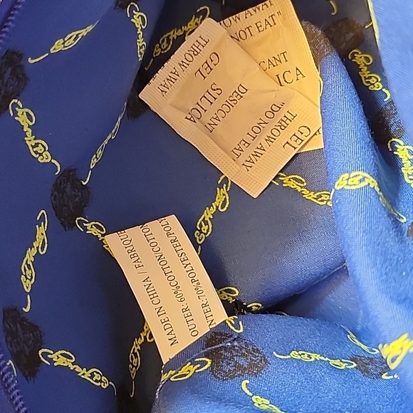 Ed Hardy Vintage Navy Felicia  Denim and Suede  Fringe Bag  Red Accents Rare- - Picture 16 of 16